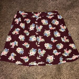 Floral Button Up Skirt